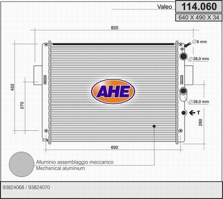 AHE 114.060 - Радиатор, охлаждение двигателя autosila-amz.com