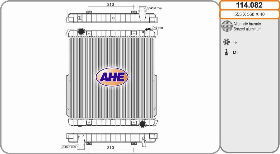 AHE 114.082 - Радиатор, охлаждение двигателя autosila-amz.com