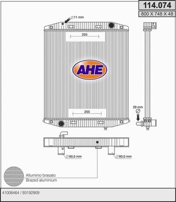 AHE 114.074 - Радиатор, охлаждение двигателя autosila-amz.com