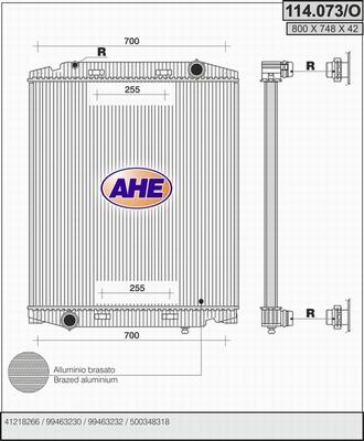 AHE 114.073/O - Радиатор, охлаждение двигателя autosila-amz.com