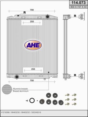 AHE 114.073 - Радиатор, охлаждение двигателя autosila-amz.com