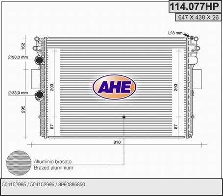 AHE 114.077HP - Радиатор, охлаждение двигателя autosila-amz.com