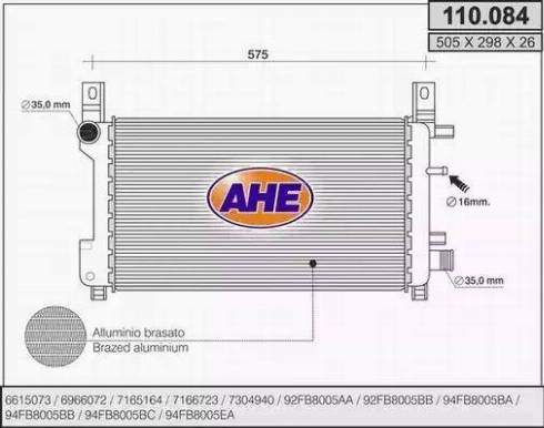 AHE 110.084 - Радиатор, охлаждение двигателя autosila-amz.com