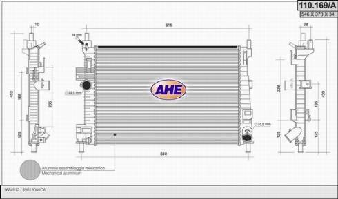 AHE 110.169/A - Радиатор, охлаждение двигателя autosila-amz.com