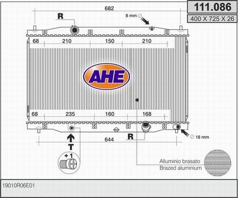 AHE 111.086 - Радиатор, охлаждение двигателя autosila-amz.com