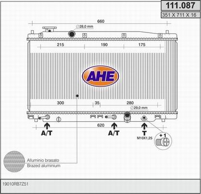 AHE 111.087 - Радиатор, охлаждение двигателя autosila-amz.com