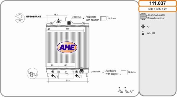 AHE 111.037 - Радиатор, охлаждение двигателя autosila-amz.com