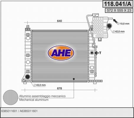 AHE 118.041/A - Радиатор, охлаждение двигателя autosila-amz.com