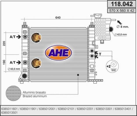 AHE 118.042 - Радиатор, охлаждение двигателя autosila-amz.com