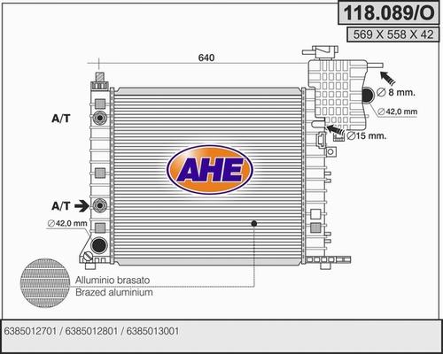 AHE 118.089/O - Радиатор, охлаждение двигателя autosila-amz.com