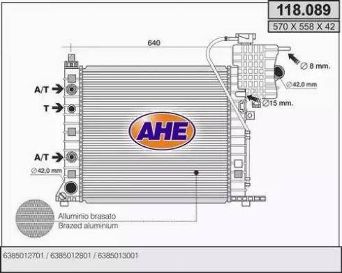 AHE 118.089 - Радиатор, охлаждение двигателя autosila-amz.com