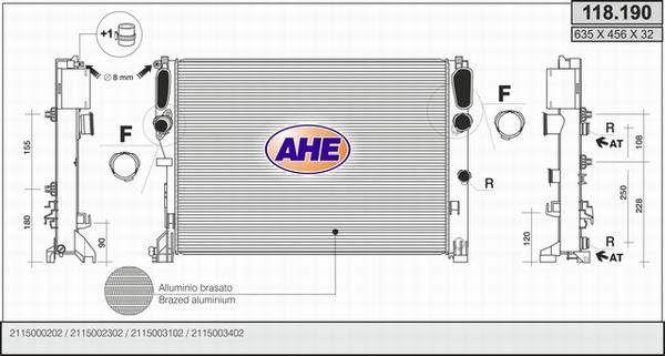 AHE 118.190 - Радиатор, охлаждение двигателя autosila-amz.com