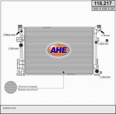 AHE 118.217 - Радиатор, охлаждение двигателя autosila-amz.com