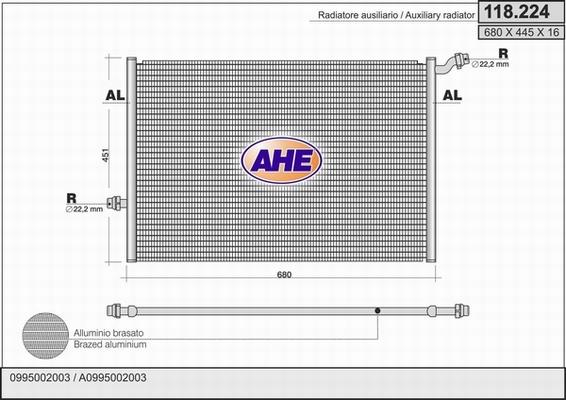 AHE 118.224 - Радиатор, охлаждение двигателя autosila-amz.com