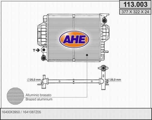 AHE 113.003 - Радиатор, охлаждение двигателя autosila-amz.com