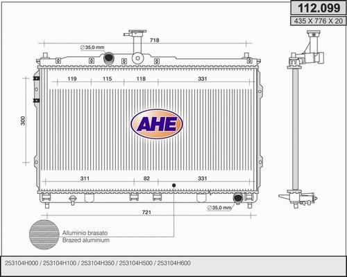 AHE 112.099 - Радиатор, охлаждение двигателя autosila-amz.com