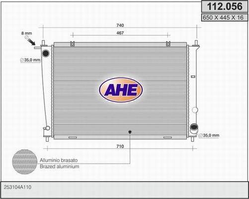 AHE 112.056 - Радиатор, охлаждение двигателя autosila-amz.com