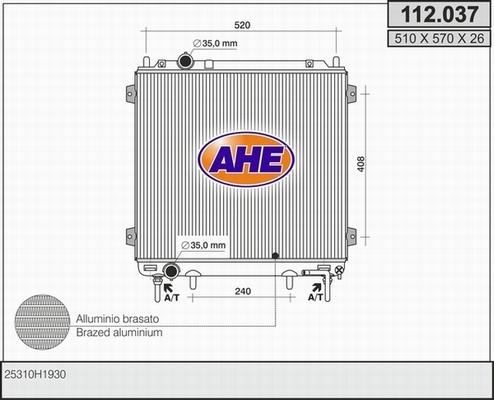 AHE 112.037 - Радиатор, охлаждение двигателя autosila-amz.com