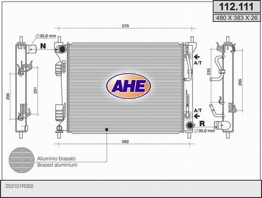 AHE 112.111 - Радиатор, охлаждение двигателя autosila-amz.com