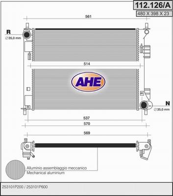 AHE 112.126/A - Радиатор, охлаждение двигателя autosila-amz.com