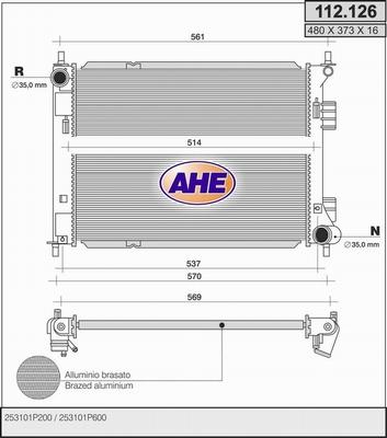 AHE 112.126 - Радиатор, охлаждение двигателя autosila-amz.com