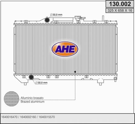 AHE 130.002 - Радиатор, охлаждение двигателя autosila-amz.com