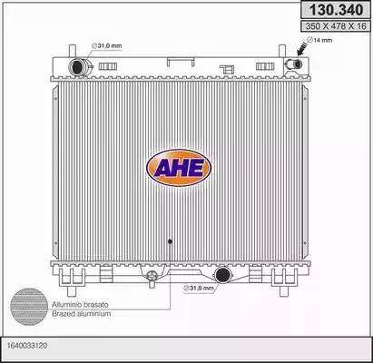 AHE 130.340 - Радиатор, охлаждение двигателя autosila-amz.com