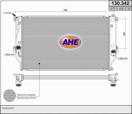 AHE 130.342 - Радиатор, охлаждение двигателя autosila-amz.com