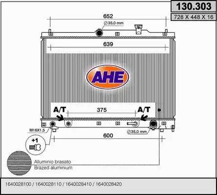 AHE 130.303 - Радиатор, охлаждение двигателя autosila-amz.com