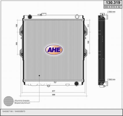 AHE 130.319 - Радиатор, охлаждение двигателя autosila-amz.com