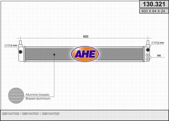 AHE 130.321 - Радиатор, охлаждение двигателя autosila-amz.com