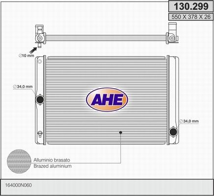 AHE 130.299 - Радиатор, охлаждение двигателя autosila-amz.com
