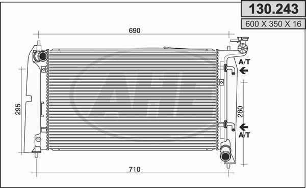 AHE 130.243 - Радиатор, охлаждение двигателя autosila-amz.com