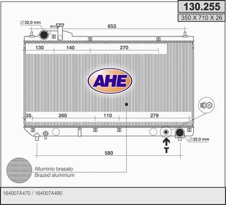 AHE 130.255 - Радиатор, охлаждение двигателя autosila-amz.com