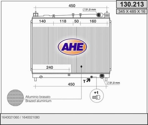 AHE 130.213 - Радиатор, охлаждение двигателя autosila-amz.com