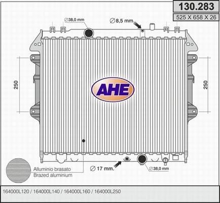 AHE 130.283 - Радиатор, охлаждение двигателя autosila-amz.com