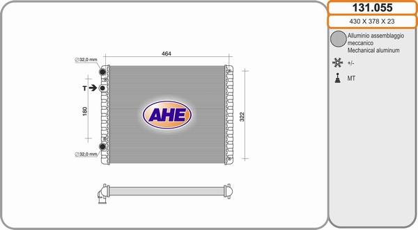 AHE 131.055 - Радиатор, охлаждение двигателя autosila-amz.com