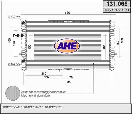 AHE 131.066 - Радиатор, охлаждение двигателя autosila-amz.com