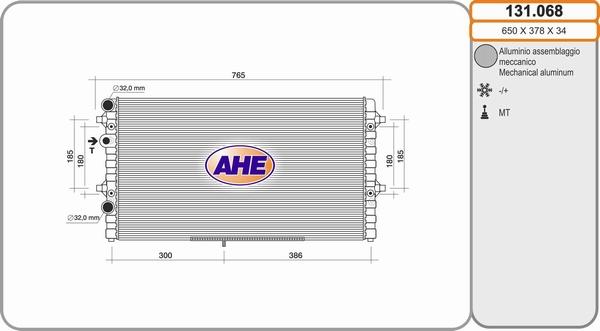 AHE 131.068 - Радиатор, охлаждение двигателя autosila-amz.com