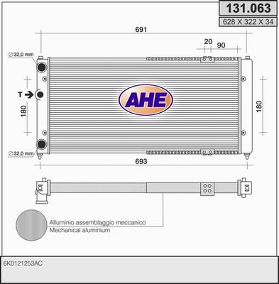 AHE 131.063 - Радиатор, охлаждение двигателя autosila-amz.com
