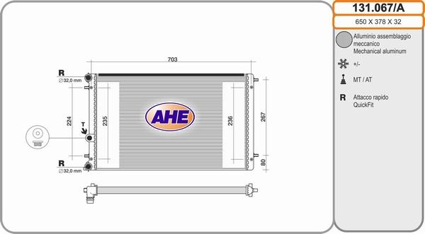 AHE 131.067/A - Радиатор, охлаждение двигателя autosila-amz.com