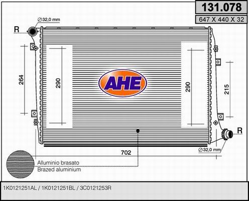 AHE 131.078 - Радиатор, охлаждение двигателя autosila-amz.com