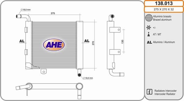 AHE 138.013 - Радиатор, охлаждение двигателя autosila-amz.com