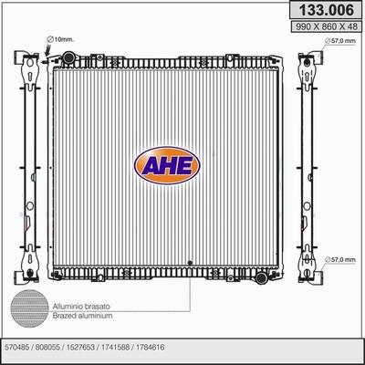 AHE 133.006 - Радиатор, охлаждение двигателя autosila-amz.com