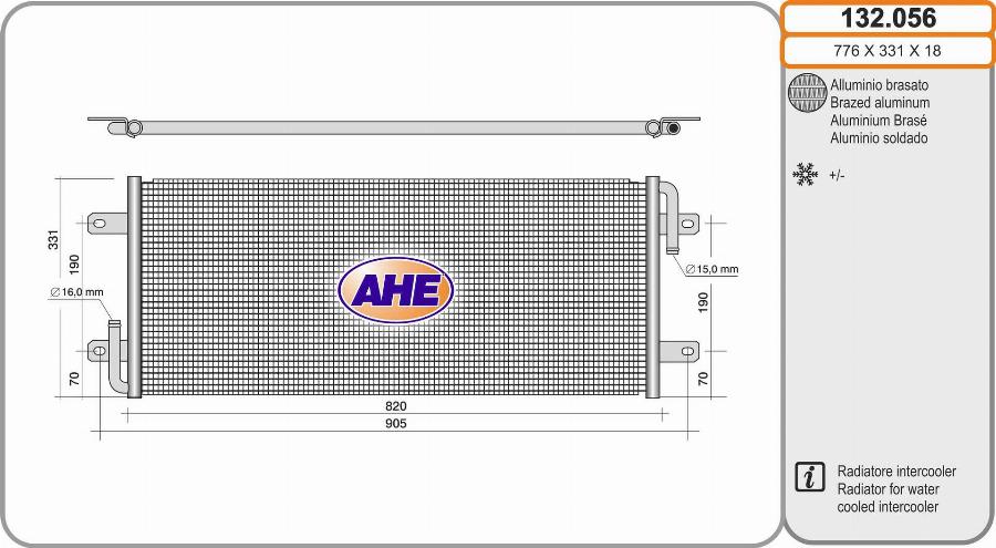 AHE 132.056 - Радиатор, охлаждение двигателя autosila-amz.com