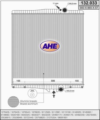 AHE 132.033 - Радиатор, охлаждение двигателя autosila-amz.com