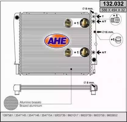 AHE 132.032 - Радиатор, охлаждение двигателя autosila-amz.com