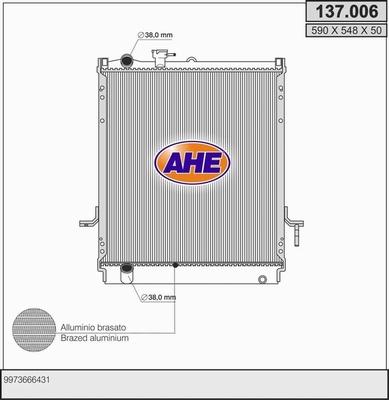 AHE 137.006 - Радиатор, охлаждение двигателя autosila-amz.com