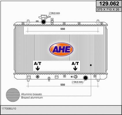 AHE 129.062 - Радиатор, охлаждение двигателя autosila-amz.com