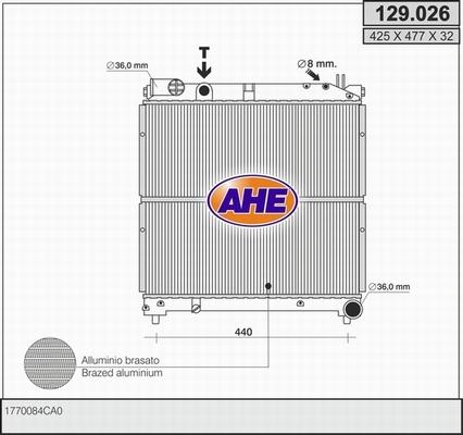 AHE 129.026 - Радиатор, охлаждение двигателя autosila-amz.com